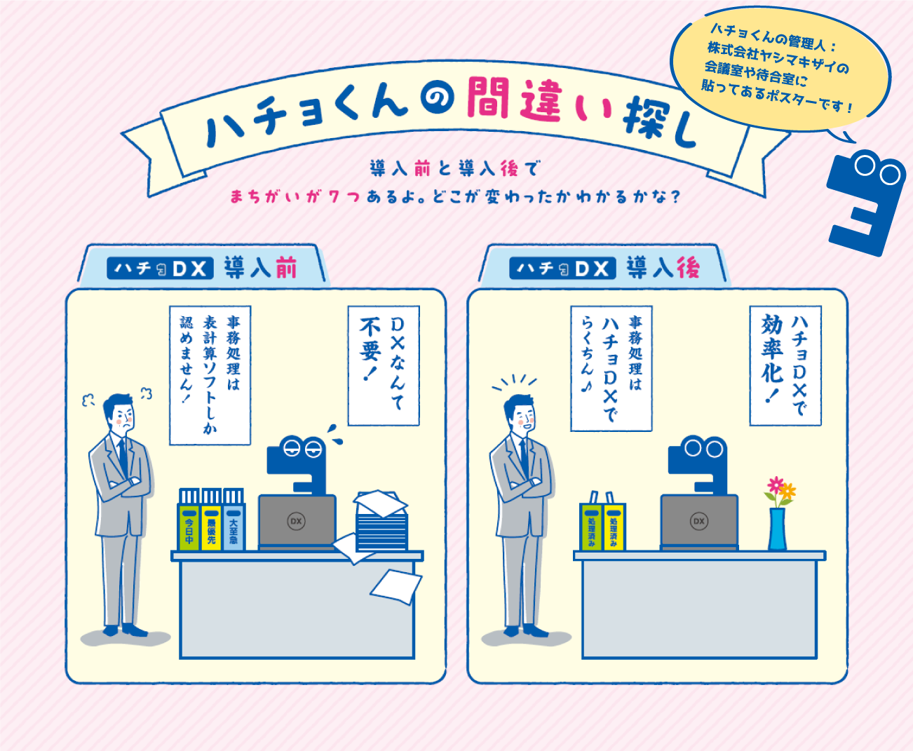 ハチョくん間違い探し